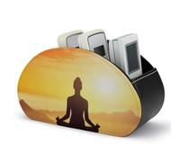 DWVSFJM - Scatola portaoggetti in pelle PU con telecomando per yoga, meditazione e telecomando con 5 scomparti, supporto per controllo delle emozioni, per soggiorno, camera da letto