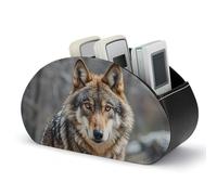 DWVSFJM - Scatola portaoggetti in pelle PU per telecomando, con 5 scomparti, per soggiorno, camera da letto, ufficio