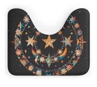 DWVSFJM Splendido tappeto da bagno a forma di U con stelle e luna, 40,6 x 50,8 cm, assorbente, ad asciugatura rapida, antiscivolo, facile da pulire, per vasca da bagno e lavandino