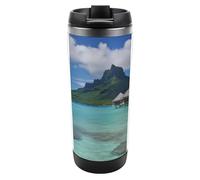 DWVSFJM Tahiti Beach Tumbler isolato in acciaio inossidabile doppia parete vuoto tazza da viaggio isolata tazza di metallo tazza di grande capacità tazza da caffè riutilizzabile con coperchio regali