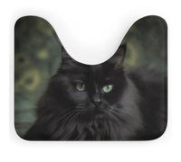 DWVSFJM Tappetino da bagno a forma di U con gatto sdraiato sulla coperta, 40 x 50 cm, assorbente, ad asciugatura rapida, antiscivolo, facile da pulire, per vasca da bagno e lavandino