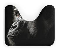 DWVSFJM Tappetino da bagno a forma di U Gorilla per adulti, 40,6 x 50,8 cm, assorbente, ad asciugatura rapida, antiscivolo, facile da pulire, tappetino per vasca da bagno e lavandino