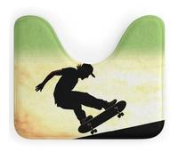 DWVSFJM Tappetino da bagno a forma di U per skateboard, 40,6 x 50,8 cm, assorbente, ad asciugatura rapida, antiscivolo, facile da pulire, per vasca da bagno e lavandino