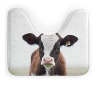 DWVSFJM Tappeto da bagno a forma di U a forma di mucca, 40,6 x 50,8 cm, assorbente, ad asciugatura rapida, antiscivolo, facile da pulire, tappetino per vasca da bagno e lavandino
