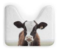 DWVSFJM Tappeto da bagno a forma di U a forma di mucca, 40,6 x 50,8 cm, assorbente, ad asciugatura rapida, antiscivolo, facile da pulire, tappetino per vasca da bagno e lavandino