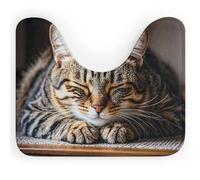 DWVSFJM Tappeto da bagno a forma di U che dorme a forma di gatto, 40,6 x 50,8 cm, assorbente, ad asciugatura rapida, antiscivolo, facile da pulire, per vasca da bagno e lavandino