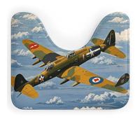 DWVSFJM Tappeto da bagno a forma di U con aeroplano della seconda guerra mondiale, 40 x 50 cm, assorbente, ad asciugatura rapida, antiscivolo, facile da pulire, per vasca da bagno e lavandino