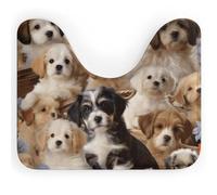 DWVSFJM Tappeto da bagno a forma di U con cani carini e animali domestici, 40,6 x 50,8 cm, assorbente, ad asciugatura rapida, antiscivolo, facile da pulire, per vasca da bagno e lavandino