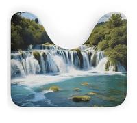 DWVSFJM Tappeto da bagno a forma di U con cascate sul fiume Krka, 40,6 x 50,8 cm, assorbente, ad asciugatura rapida, antiscivolo, facile da pulire, per vasca da bagno e lavandino