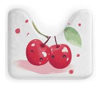 DWVSFJM Tappeto da bagno a forma di U con ciliegia, 40,6 x 50,8 cm, assorbente, ad asciugatura rapida, antiscivolo, facile da pulire, per vasca da bagno e lavandino