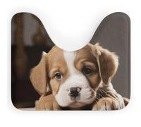 DWVSFJM Tappeto da bagno a forma di U con cucciolo di cane, 40,6 x 50,8 cm, assorbente, ad asciugatura rapida, antiscivolo, facile da pulire, tappetino per vasca da bagno e lavandino