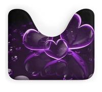 DWVSFJM Tappeto da bagno a forma di U con cuori viola, 40,6 x 50,8 cm, assorbente, ad asciugatura rapida, antiscivolo, facile da pulire, per vasca da bagno e lavandino