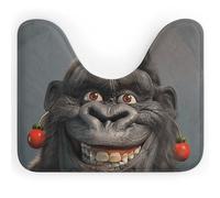 DWVSFJM Tappeto da bagno a forma di U con immagine di gorilla sorridente, 40,6 x 50,8 cm, assorbente, ad asciugatura rapida, antiscivolo, facile da pulire, per vasca da bagno e lavandino