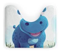 DWVSFJM Tappeto da bagno a forma di U con ippopotamo, 40,6 x 50,8 cm, assorbente, ad asciugatura rapida, antiscivolo, facile da pulire, per vasca da bagno e lavandino
