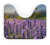 DWVSFJM Tappeto da bagno a forma di U con lavanda e farfalle, 40,6 x 50,8 cm, assorbente, ad asciugatura rapida, antiscivolo, facile da pulire, per vasca da bagno e lavandino