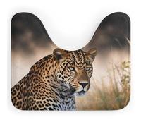 DWVSFJM Tappeto da bagno a forma di U con leopardo africano, 40,6 x 50,8 cm, assorbente, ad asciugatura rapida, antiscivolo, facile da pulire, per vasca da bagno e lavandino