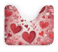 DWVSFJM Tappeto da bagno a forma di U con motivo San Valentino, 40,6 x 50,8 cm, assorbente, ad asciugatura rapida, antiscivolo, facile da pulire, per vasca da bagno e lavandino