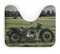 DWVSFJM Tappeto da bagno a forma di U con motociclette su erba verde, 40,6 x 50,8 cm, assorbente, ad asciugatura rapida, antiscivolo, facile da pulire, per vasca da bagno e lavandino