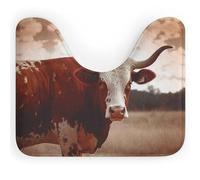 DWVSFJM Tappeto da bagno a forma di U con mucca Texas, 40,6 x 50,8 cm, assorbente, ad asciugatura rapida, antiscivolo, facile da pulire, per vasca da bagno e lavandino