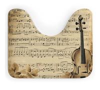 DWVSFJM Tappeto da bagno a forma di U con note musicali, 40,6 x 50,8 cm, assorbente, ad asciugatura rapida, antiscivolo, facile da pulire, per vasca da bagno e lavandino