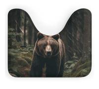 DWVSFJM Tappeto da bagno a forma di U con orso in albero, 40,6 x 50,8 cm, assorbente, ad asciugatura rapida, antiscivolo, facile da pulire, per vasca da bagno e lavandino