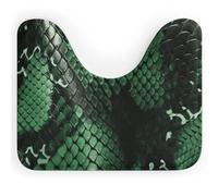 DWVSFJM Tappeto da bagno a forma di U in pelle di serpente verde, 40,6 x 50,8 cm, assorbente, ad asciugatura rapida, antiscivolo, facile da pulire, per vasca da bagno e lavandino
