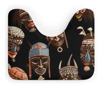 DWVSFJM Tappeto da bagno africano rituale etnico tribale a forma di U, 40,6 x 50,8 cm, assorbente, ad asciugatura rapida, antiscivolo, facile da pulire, per vasca da bagno e lavandino