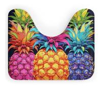 DWVSFJM Tappeto da bagno colorato a forma di U a forma di ananas, 40,6 x 50,8 cm, assorbente, ad asciugatura rapida, antiscivolo, facile da pulire, tappetino per vasca da bagno e lavandino