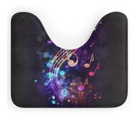 DWVSFJM Tappeto da bagno colorato a forma di U con note musicali e galassie, 40,6 x 50,8 cm, assorbente, ad asciugatura rapida, antiscivolo, facile da pulire, per vasca da bagno e lavandino