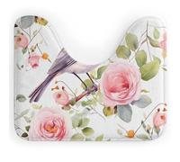 DWVSFJM Tappeto da bagno con stampa floreale ad acquerello pettirosso a forma di U, 40,6 x 50,8 cm, assorbente, ad asciugatura rapida, antiscivolo, facile da pulire, per vasca da bagno e lavandino