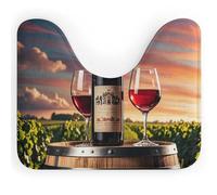 DWVSFJM Tappeto da bagno in legno a forma di U a forma di botte di vino su bottiglia di vino, 40,6 x 50,8 cm, assorbente, ad asciugatura rapida, antiscivolo, facile da pulire, tappetino per vasca da