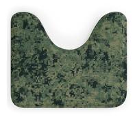DWVSFJM Tappeto da bagno verde mimetico digitale a forma di U, 40,6 x 50,8 cm, assorbente, ad asciugatura rapida, antiscivolo, facile da pulire, per vasca da bagno, lavandino