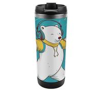 DWVSFJM The Jumping Bear Bicchiere isolato in acciaio inossidabile a doppia parete sottovuoto tazza da viaggio isolata tazza in metallo tazza di grande capacità tazza da caffè riutilizzabile con