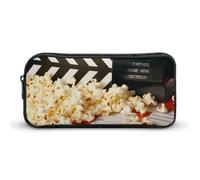 DWVTFSM Astuccio per matite cinema e popcorn, grande capacità, grazioso astuccio per matite e cosmetici, per donne e uomini
