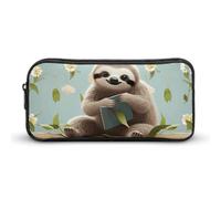 DWVTFSM Astuccio per matite con bradipi carini, grande capacità, astuccio per matite e cosmetici, per donne e uomini