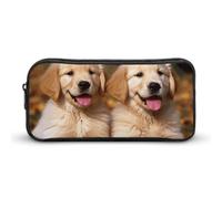 DWVTFSM Astuccio per matite con cani Golden Retriever e cuccioli di animali domestici, grande capacità, grazioso astuccio per matite e cosmetici, per donne e uomini