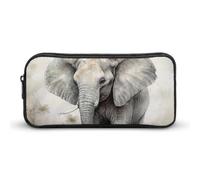 DWVTFSM Astuccio per matite con elefante, grande capacità, grazioso astuccio per cosmetici, per donne e uomini