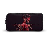 DWVTFSM Astuccio per matite con linee di scheletro umano, grande capacità, grazioso astuccio per matite e cosmetici, per donne e uomini