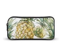 DWVTFSM Astuccio per matite con motivo ananas e collage, grande capacità, grazioso astuccio per trucchi e cosmetici, per donne e uomini