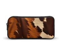 DWVTFSM Astuccio per matite con pelle di mucca astratta, grande capacità, carino, astuccio per cosmetici, per donne e uomini