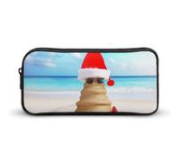 DWVTFSM Astuccio per matite con scritta "Merry Christmas", grande capacità, grazioso astuccio per trucchi e cosmetici, per donne e uomini