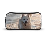 DWVTFSM Astuccio per matite con scritta "Running on the Beach", grande capacità, grazioso astuccio per matite e cosmetici, per donne e uomini