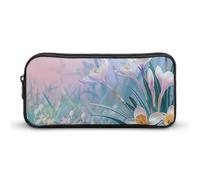 DWVTFSM Astuccio per matite da blu a pesca, grande capacità, grazioso astuccio per trucchi e cosmetici, per donne e uomini