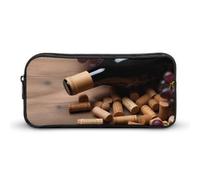 DWVTFSM Astuccio per penne e matite, grande capacità, con tappo in sughero, per bottiglie di vino, per trucchi e cosmetici, per donne e uomini