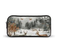 DWVTFSM Astuccio portapenne con animali e alberi, grande capacità, grazioso astuccio per trucchi e cosmetici, per donne e uomini