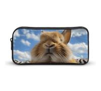 DWVTFSM Astuccio portapenne con coniglio che chiude gli occhi, grande capacità, grazioso astuccio per matite e cosmetici, per donne e uomini