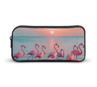 DWVTFSM Astuccio portapenne con fenicotteri al crepuscolo, grande capacità, grazioso astuccio per matite e cosmetici, per donne e uomini