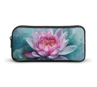 DWVTFSM Astuccio portapenne con fiori di ninfea, grande capacità, grazioso astuccio per trucchi e cosmetici, per donne e uomini