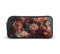DWVTFSM Astuccio portapenne con ghirlanda di fiori, grande capacità, grazioso astuccio per trucchi e cosmetici, per donne e uomini