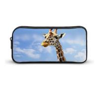 DWVTFSM Astuccio portapenne con giraffa, grande capacità, grazioso astuccio per cosmetici, per donne e uomini